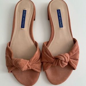 Stuart Weitzman Pink Kelli Suede Slide Sandal 6